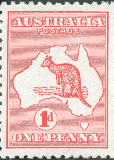 A kangaroo standing on a map of a continent; stamp issued by Commonwealth of Australia, 1913