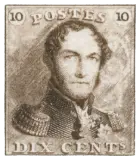 Belgium, 1849 (10 centimes, brown)