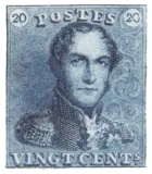 Belgium, 1849 (20 centimes, blue)