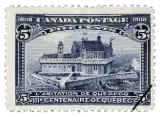 Canada, 1908 (5 cents, Champlain’s Habitation)