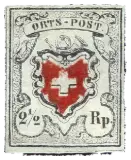 Switzerland, 1850 (Orts-Post 2½ rappen)