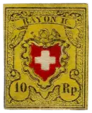 Switzerland, 1850 (Rayon II, 10 rappen)