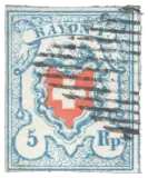 Switzerland, 1851 (Rayon I, 5 rappen, 1851)