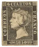 Spain, 1850 (6 cuartos)