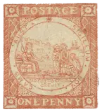 New South Wales, 1850 (one penny, red)