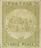 New South Wales, 1850 (three pence, green)