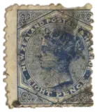 New Zealand, 1882 (8d, blue)