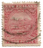 New Zealand, 1898 (4d, White Terraces)