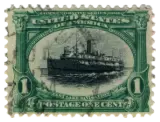 United States, 1901 (1 cent, lake steamer)