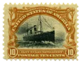 United States, 1901 (10 cents, ocean liner)