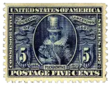 United States, 1907 (5 cents, Pocahontas)