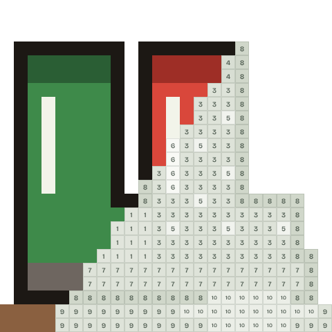 Garden wellies, partly coloured, with numbered squares still to fill