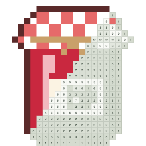 Jar of jam, partly coloured, with numbered squares still to fill
