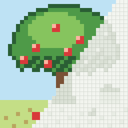 Apple tree, partly coloured