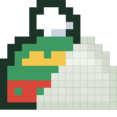 Bobble hat, partly coloured