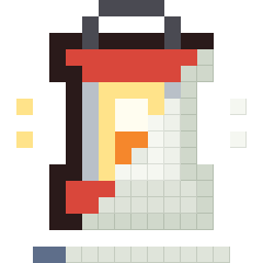 Camping lantern, partly coloured
