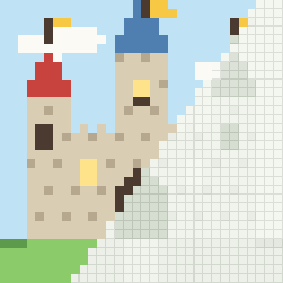 Storybook castle, partly coloured
