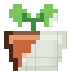 Seedling pot, partly coloured