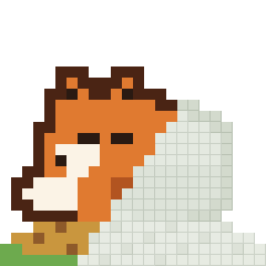 Sleeping fox, partly coloured