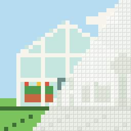 The greenhouse, partly coloured