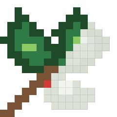 Holly sprig, partly coloured