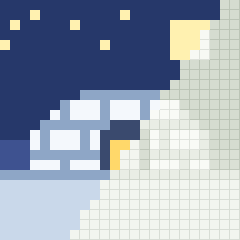 Igloo, partly coloured