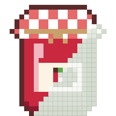 Jar of jam, partly coloured