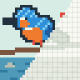 Kingfisher, partly coloured