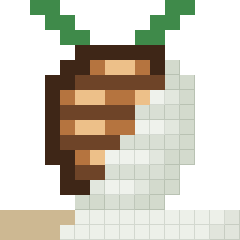 Pine cone, partly coloured