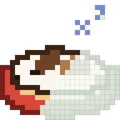 Sleeping dog, partly coloured