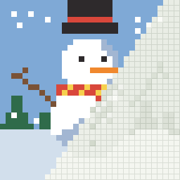 Snowman, partly coloured