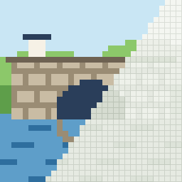 Old stone bridge, partly coloured