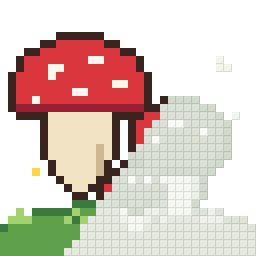 Toadstool family, partly coloured